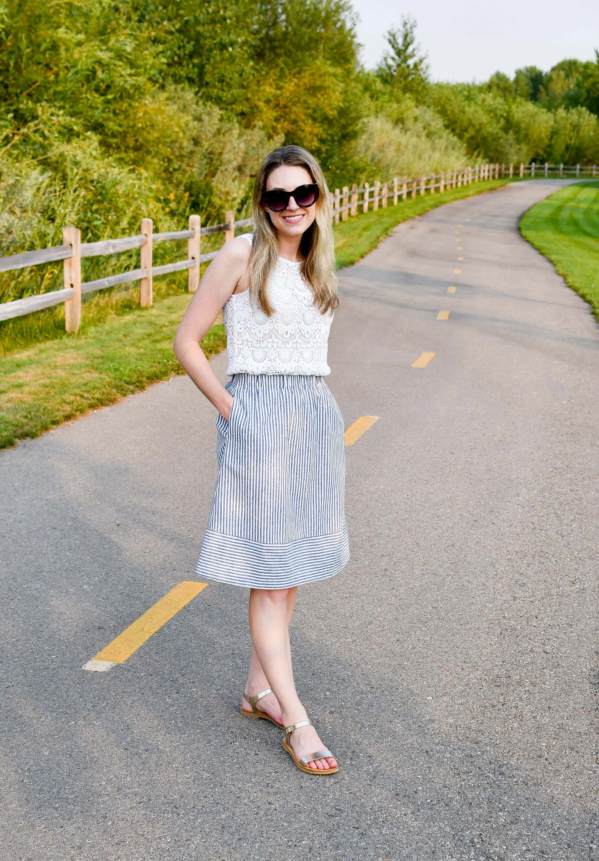 Light blue skirt cotton hot sale